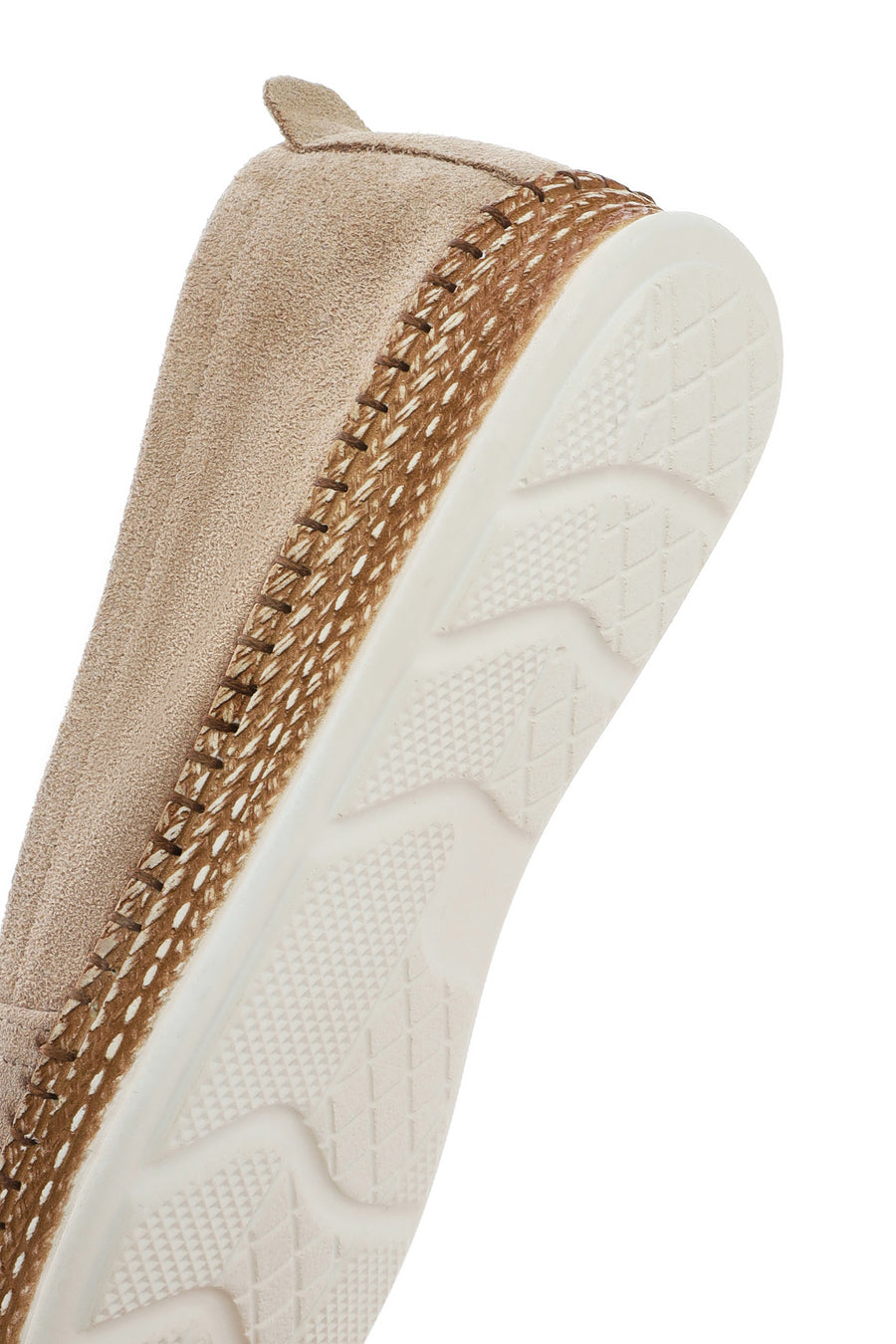 Women's Beige Suede Leather Comfort Loafer