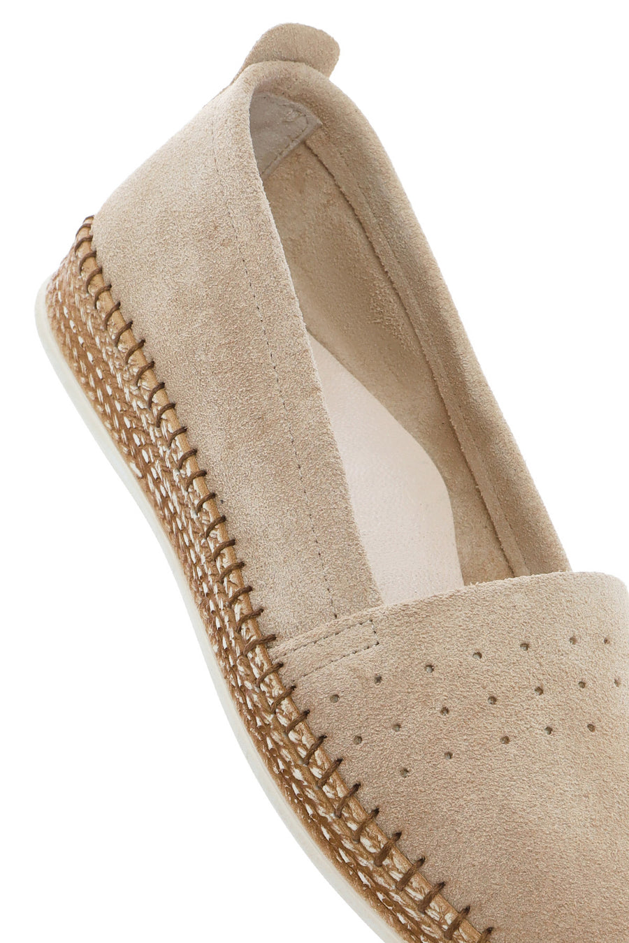 Women's Beige Suede Leather Comfort Loafer