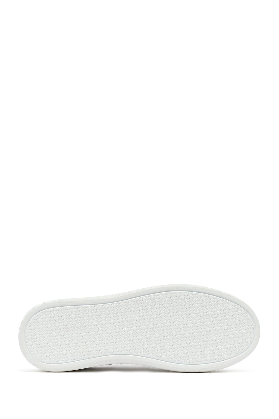 Women's White Lace-Up Leather Sneaker