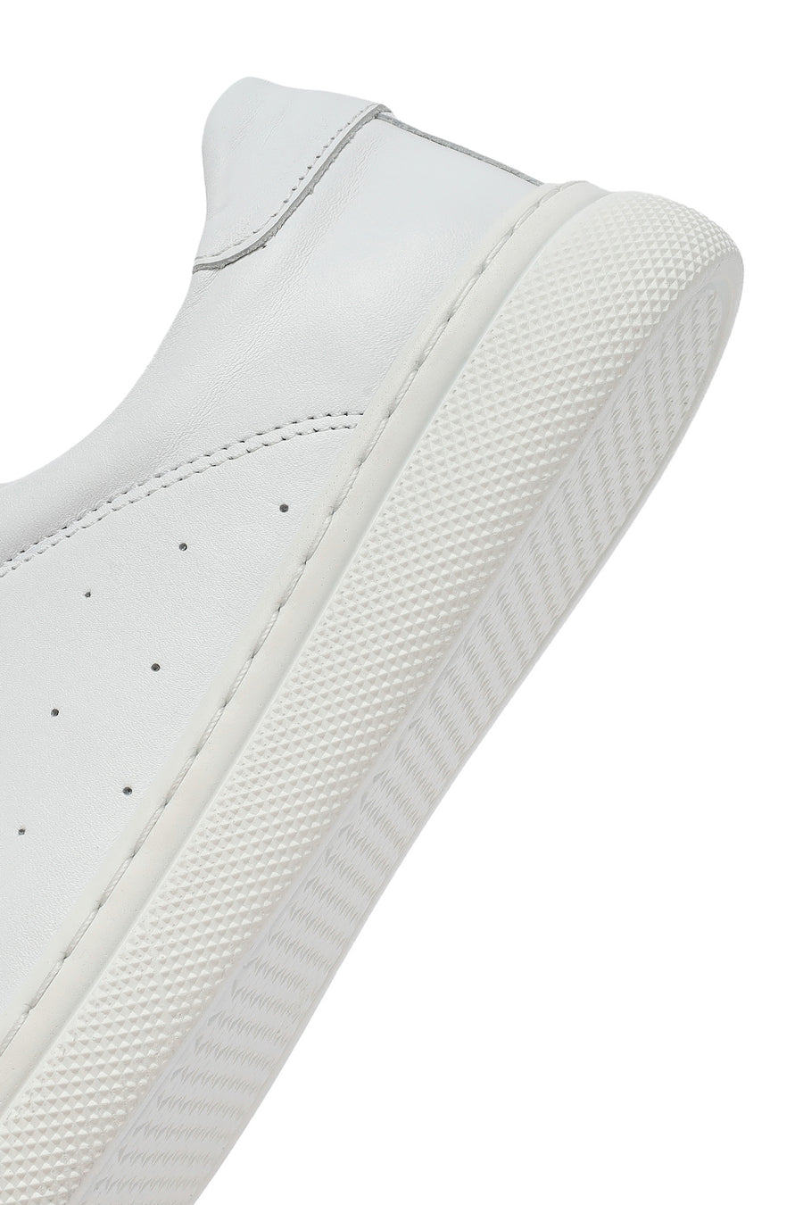 Women's White Lace-Up Leather Sneaker