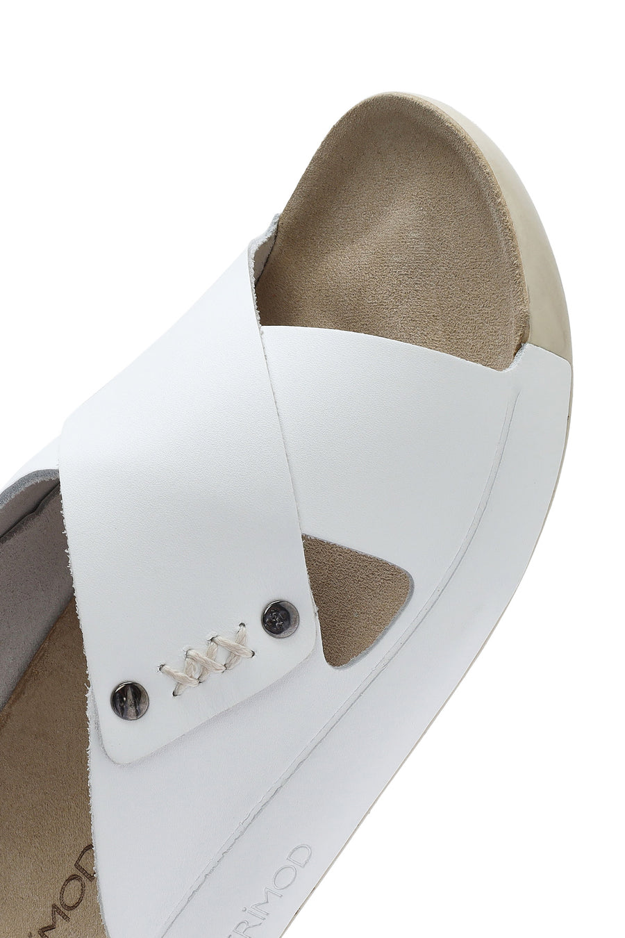 Women's White Leather Comfort Slippers