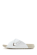 Kadın Beyaz Deri Comfort Terlik | Derimod