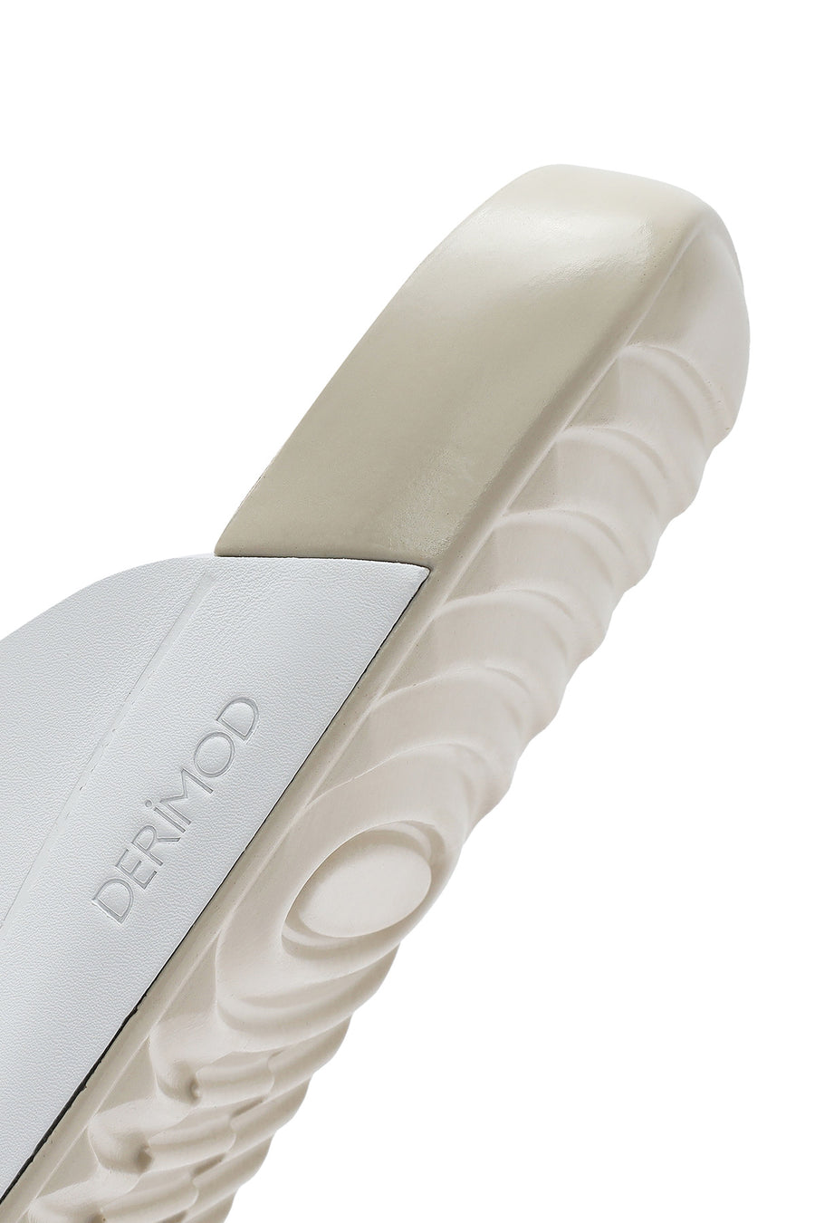 Women's White Leather Comfort Slippers