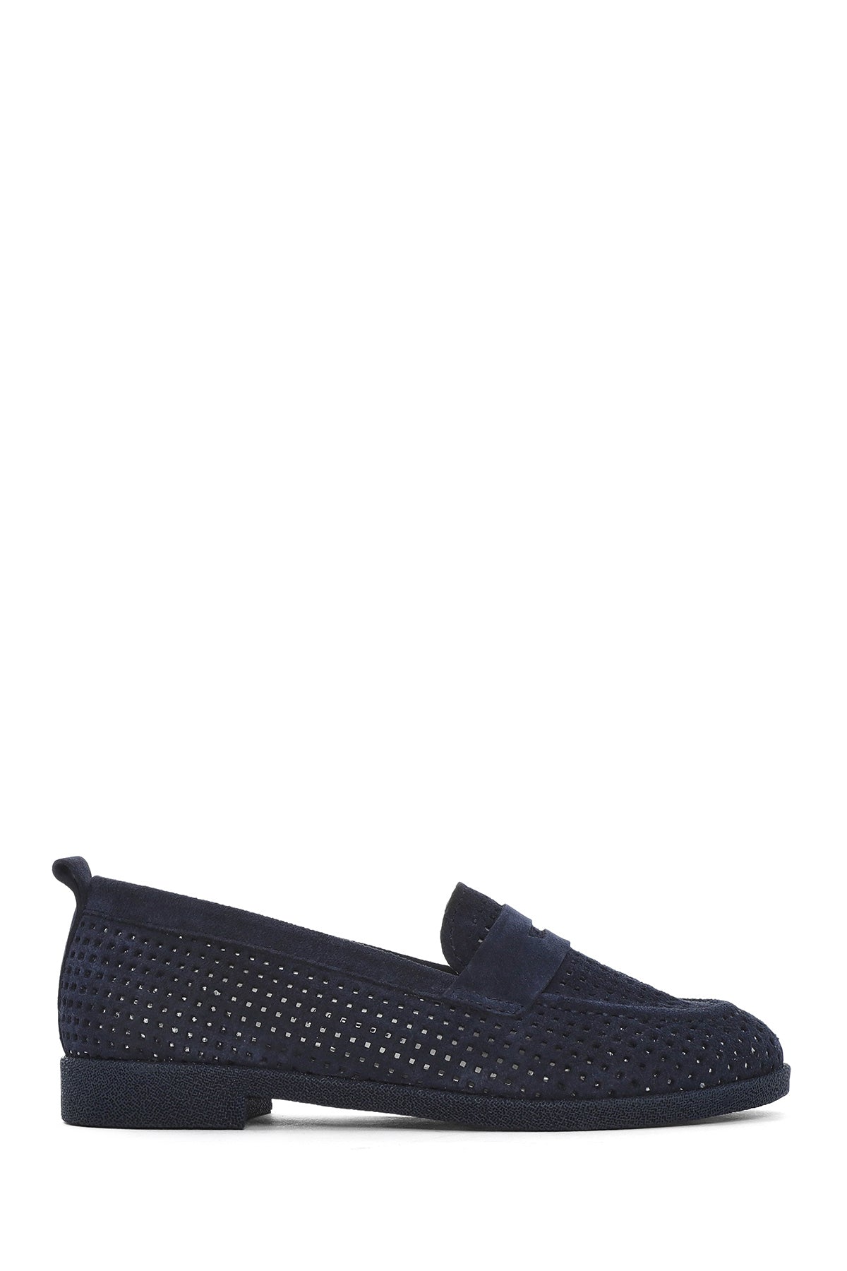 Kadın Lacivert Süet Deri Loafer 25SFD510410 | Derimod
