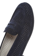 Kadın Lacivert Süet Deri Loafer | Derimod