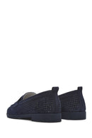 Kadın Lacivert Süet Deri Loafer | Derimod