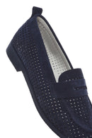 Kadın Lacivert Süet Deri Loafer | Derimod