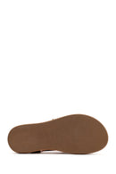 Women's Brown Buckled Thick Soled Leather Sandals | Derimod