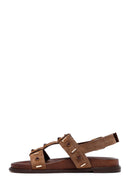 Kadın Vizon Taşlı Süet Deri Sandalet | Derimod