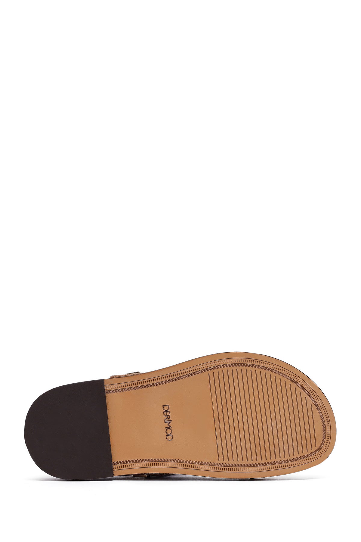 Kadın Vizon Taşlı Süet Deri Sandalet