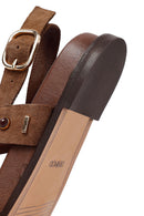 Kadın Vizon Taşlı Süet Deri Sandalet | Derimod