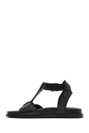 Women's Black Ankle Strap Leather Sandals | Derimod