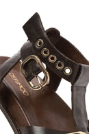 Kadın Kahverengi Bilekten Bantlı Deri Sandalet | Derimod