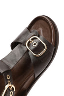 Kadın Kahverengi Bilekten Bantlı Deri Sandalet | Derimod