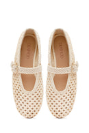 Kadın Bej Hasır Babet | Derimod