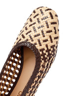 Kadın Kahverengi Hasır Deri Babet | Derimod