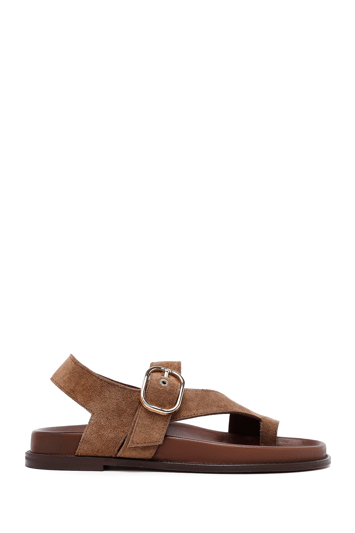 Kadın Vizon Parmak Arası Süet Deri Sandalet 25SFD551310 | Derimod