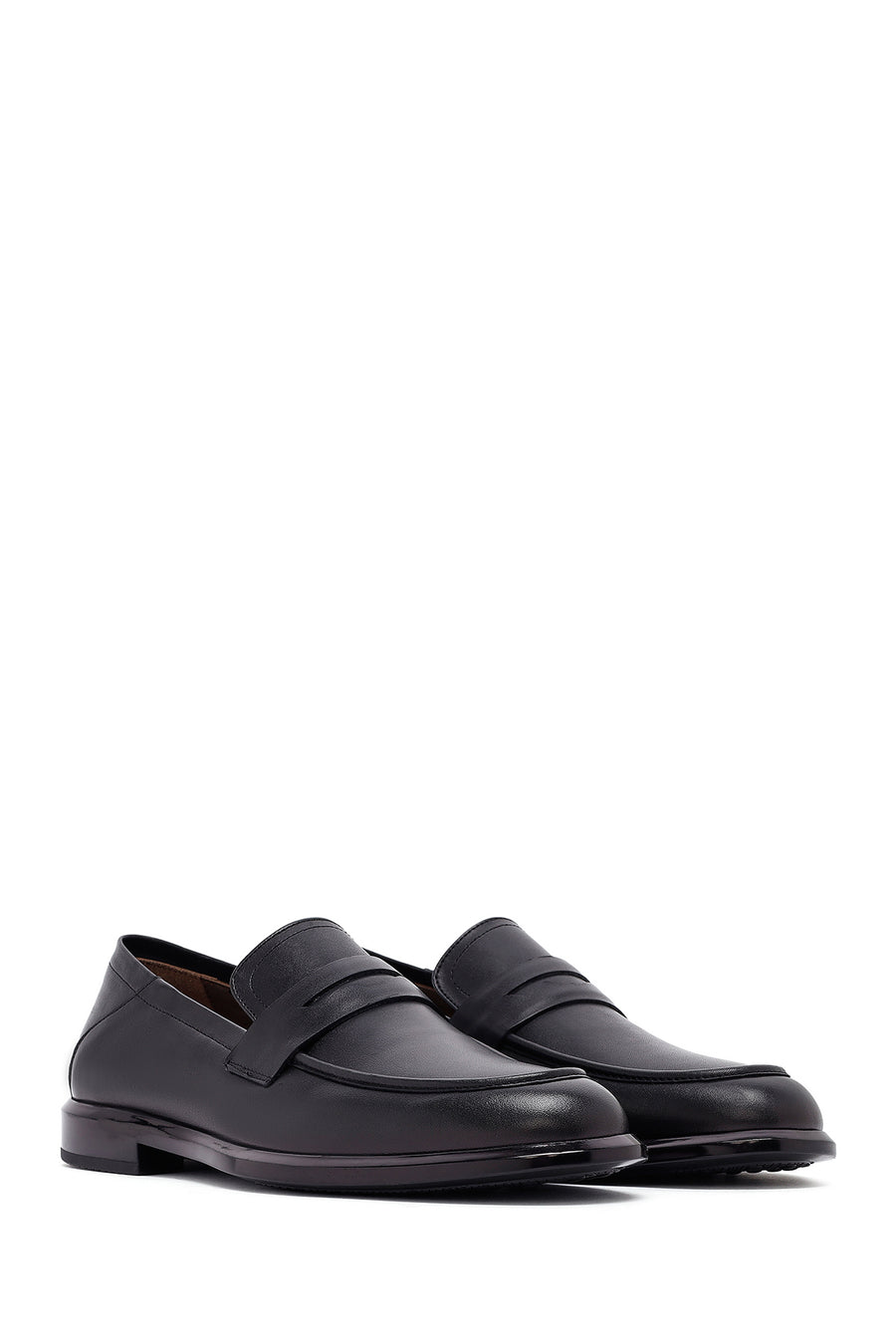 Men's Black Leather Casual Loafer