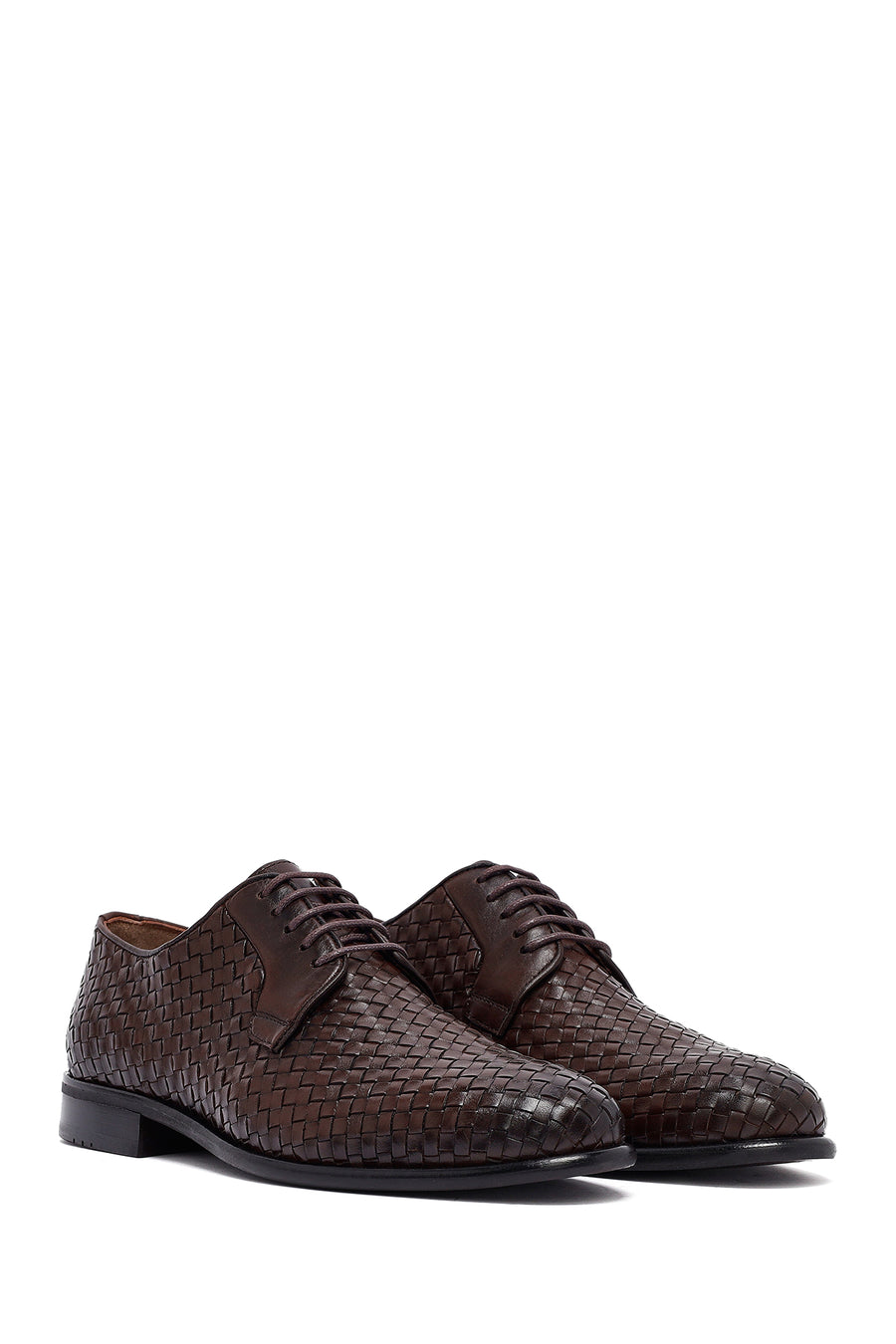 Men's Brown Braided Leather Classic Shoes