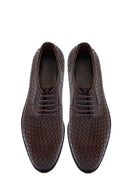 Men's Brown Braided Leather Classic Shoes | Derimod