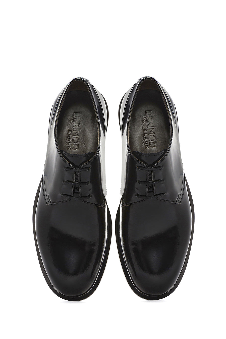 Men's Black Laced Leather Classic Shoes