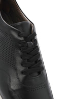 Men's Black Lace-up Thick-Sole Leather Sneaker | Derimod