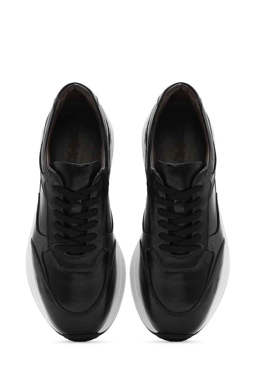 Men's Black Lace-up Leather Sneaker