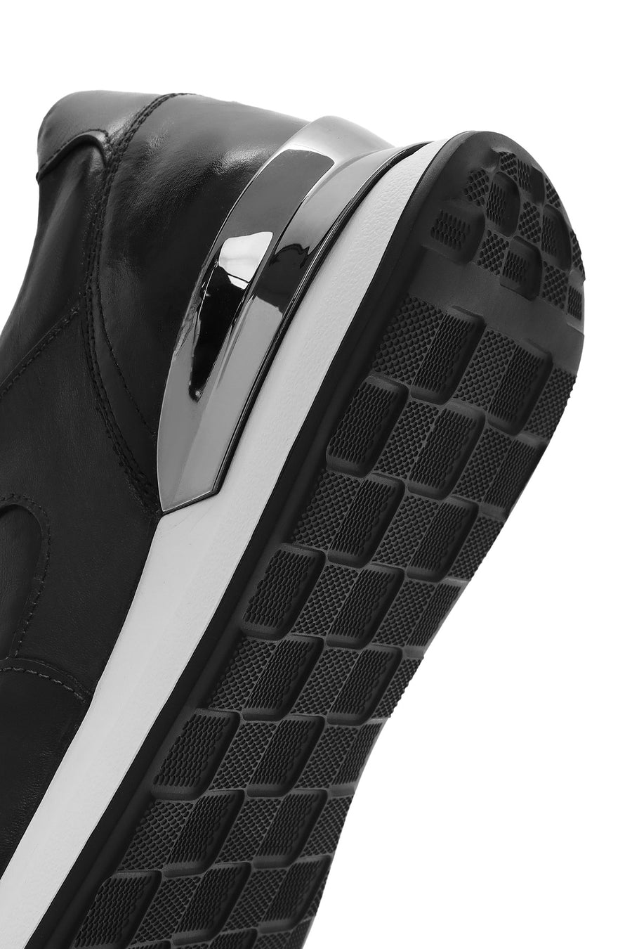 Men's Black Lace-up Leather Sneaker