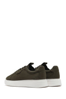 Men's Khaki Lace-Up Nubuck Leather Sneaker | Derimod