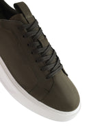 Men's Khaki Lace-Up Nubuck Leather Sneaker | Derimod