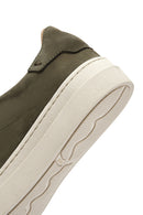 Erkek Haki Bağcıklı Nubuk Deri Sneaker | Derimod