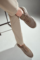 Men's Mink Lace-up Leather Sneaker | Derimod