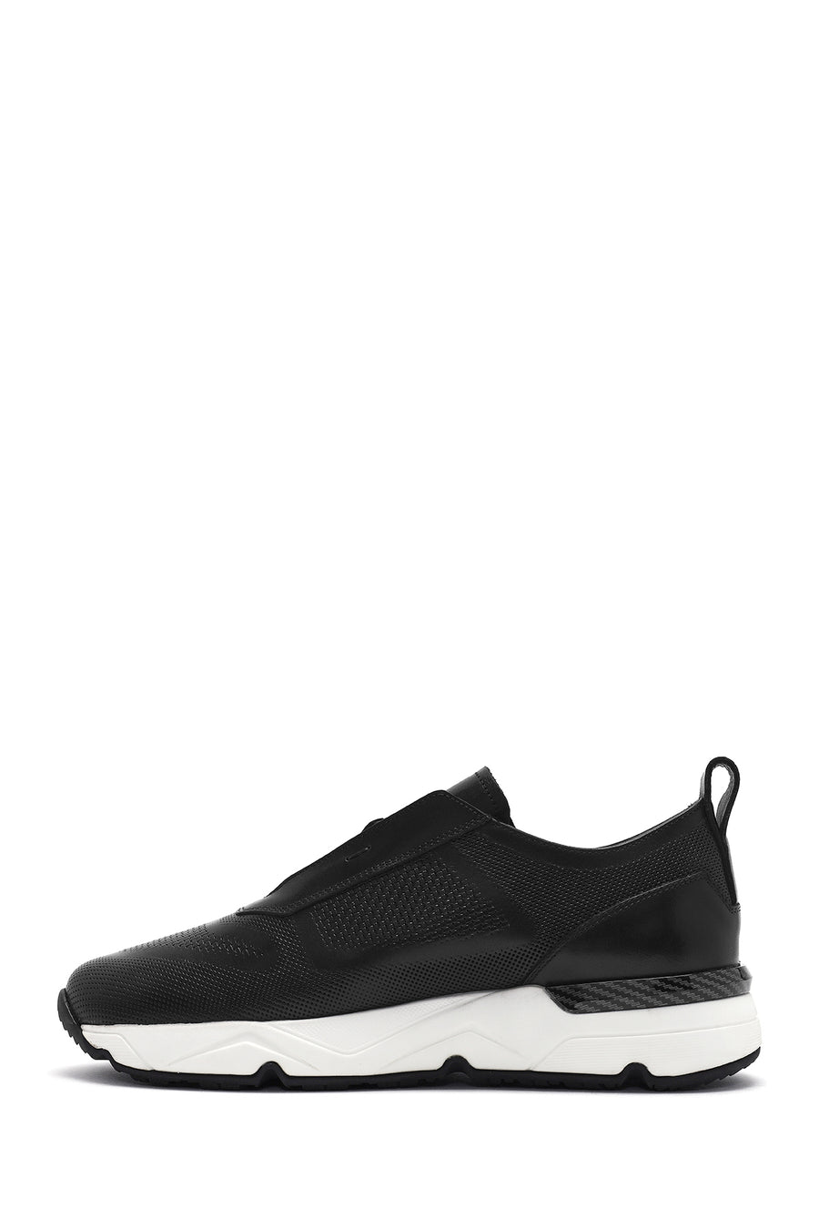 Men's Black Lace-up Leather Sneaker