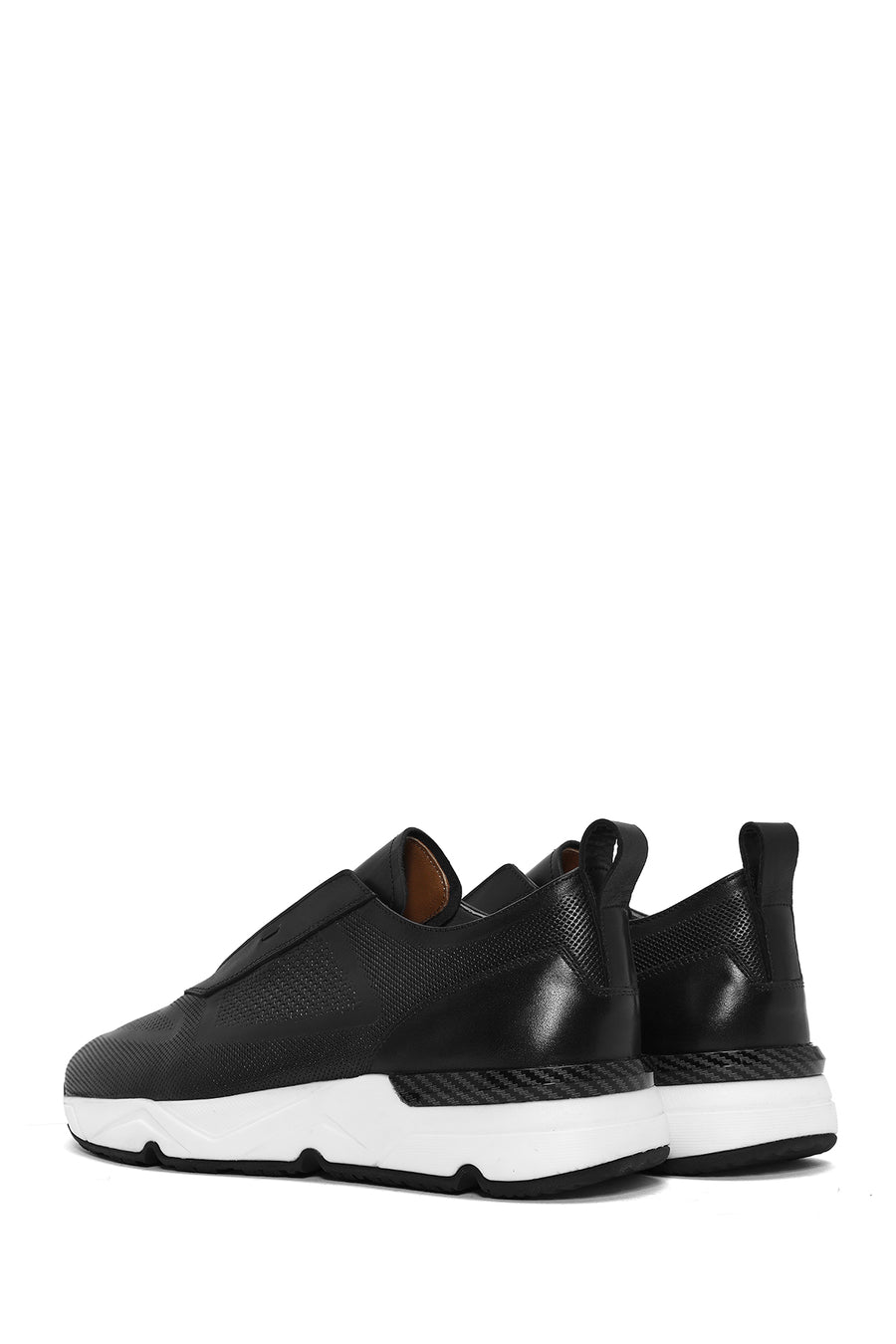 Men's Black Lace-up Leather Sneaker