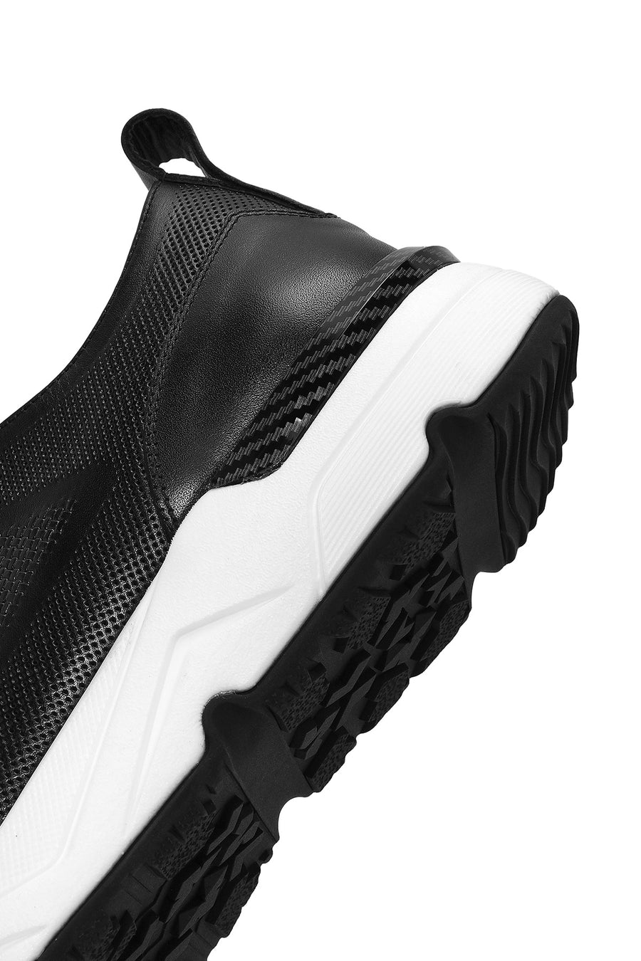Men's Black Lace-up Leather Sneaker