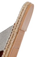 Erkek Gri Süet Deri Espadril Terlik | Derimod