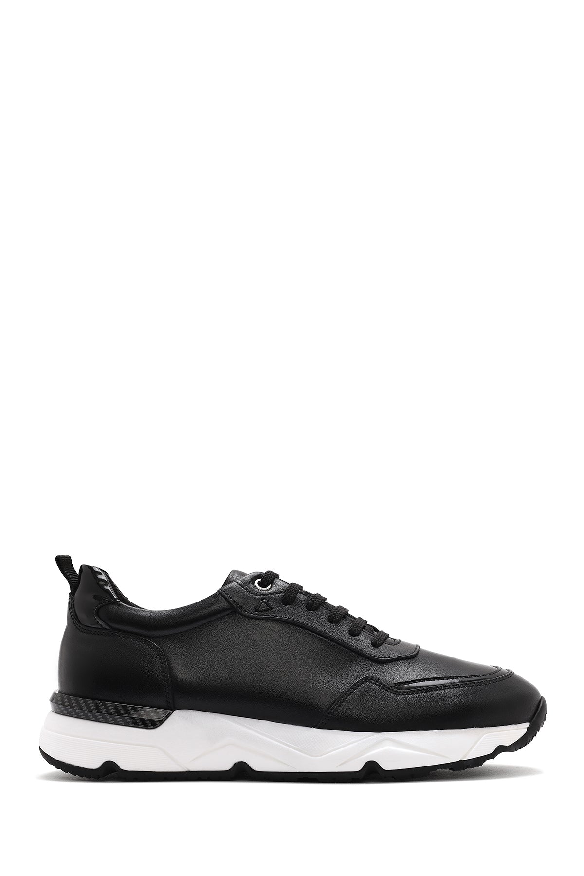 Men's Black Lace-up Thick-Sole Leather Sneaker 25SFD621818 | Derimod