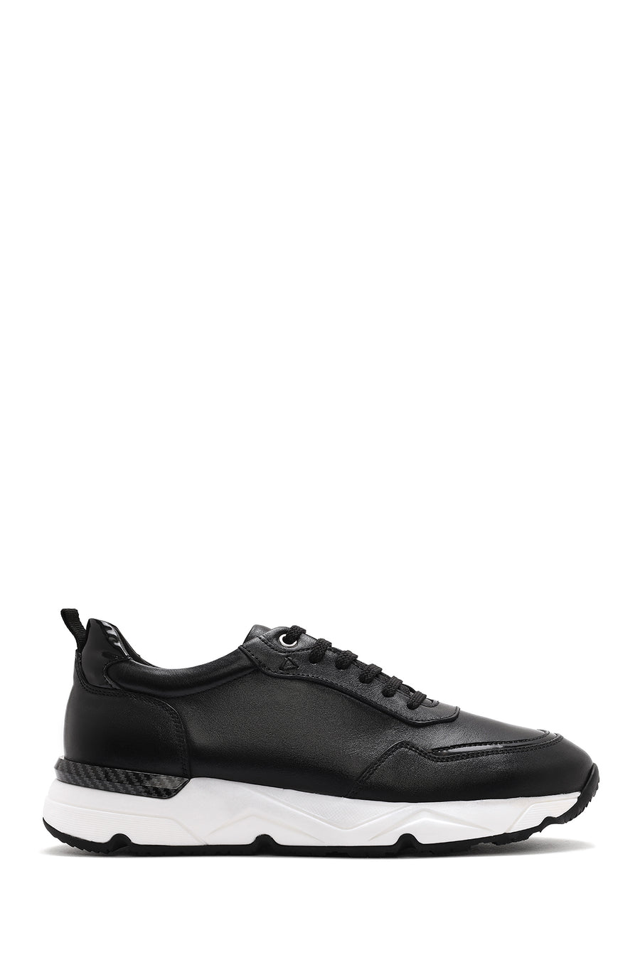 Erkek Siyah Bağcıklı Kalın Tabanlı Deri Sneaker 25SFD621818 | Derimod