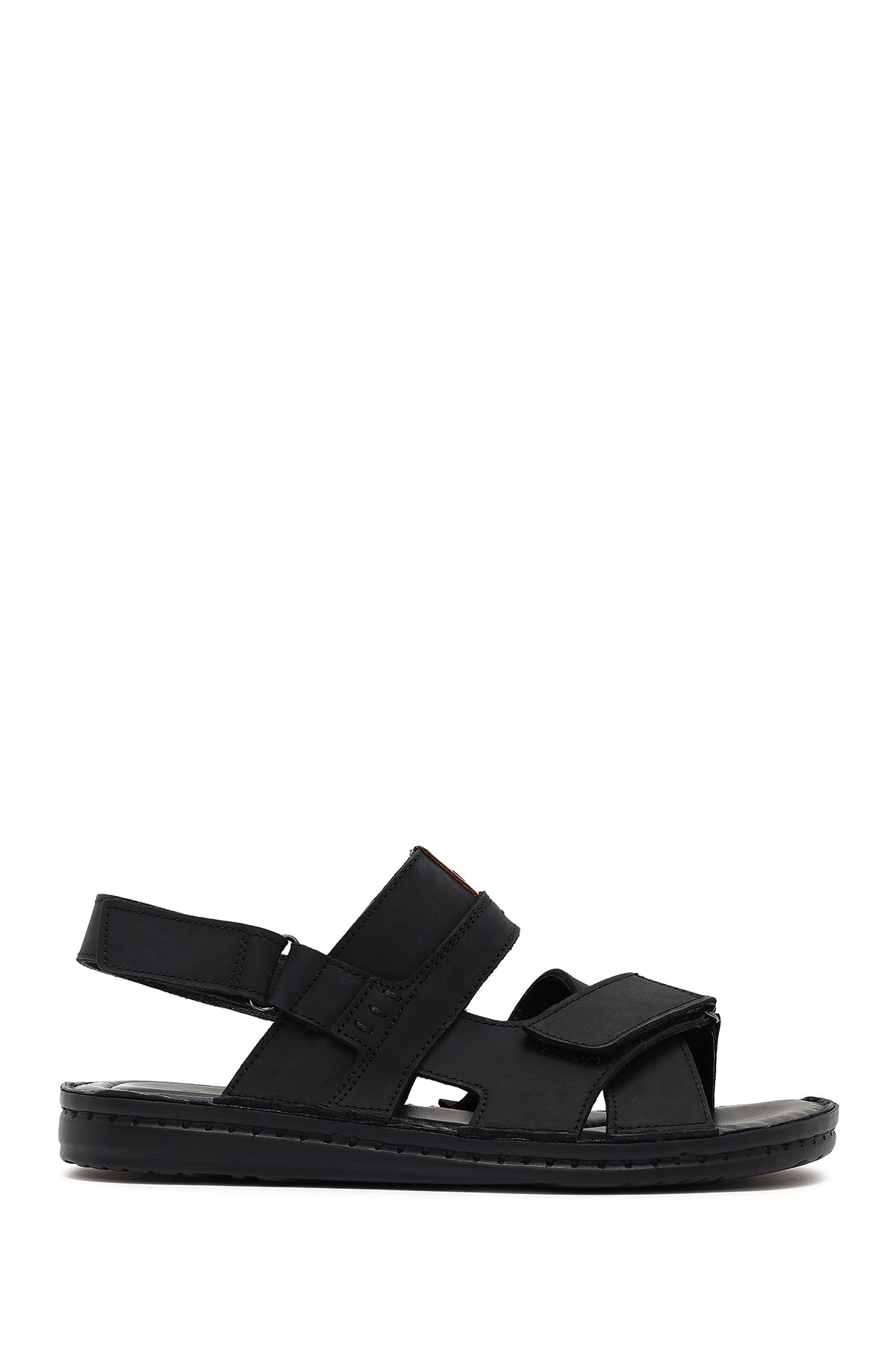 Erkek Siyah Deri Sandalet 25SFD625018 | Derimod