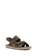 Erkek Haki Deri Sandalet | Derimod