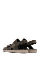 Erkek Haki Bantlı Deri Sandalet | Derimod