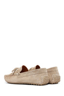 Men's Beige Suede Leather Casual Loafer | Derimod