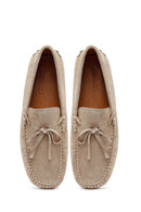 Men's Beige Suede Leather Casual Loafer | Derimod
