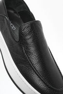 Men's Black Leather Casual Loafer | Derimod