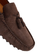 Erkek Vizon Püsküllü Süet Deri Loafer | Derimod