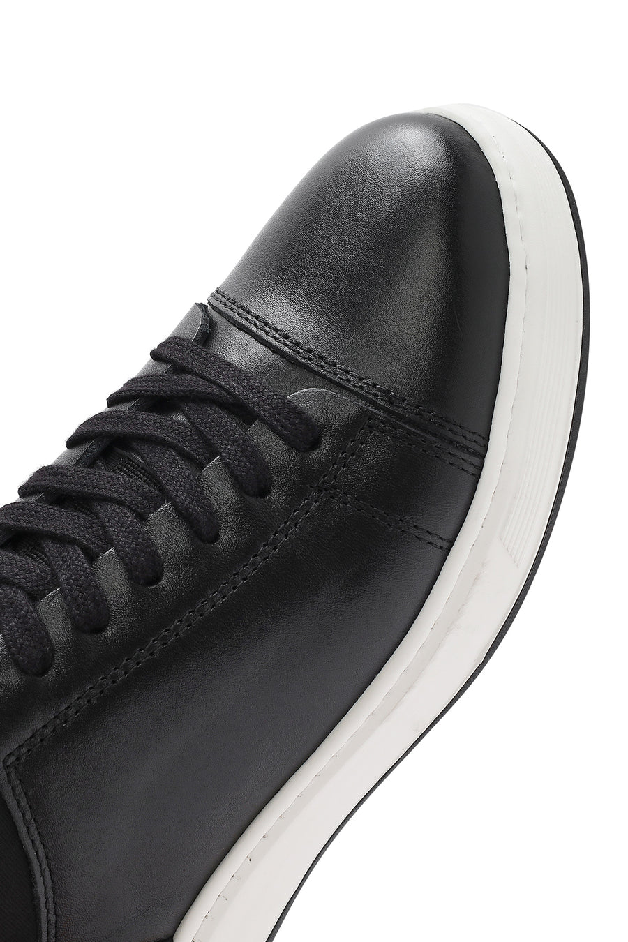 Men's Black Lace-up Leather Sneaker