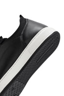 Erkek Siyah Bağcıklı Deri Sneaker | Derimod