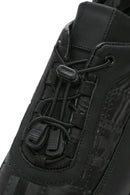 Erkek Siyah Bağcıklı Kalın Tabanlı Deri Sneaker | Derimod