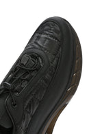 Erkek Siyah Bağcıklı Kalın Tabanlı Deri Sneaker | Derimod