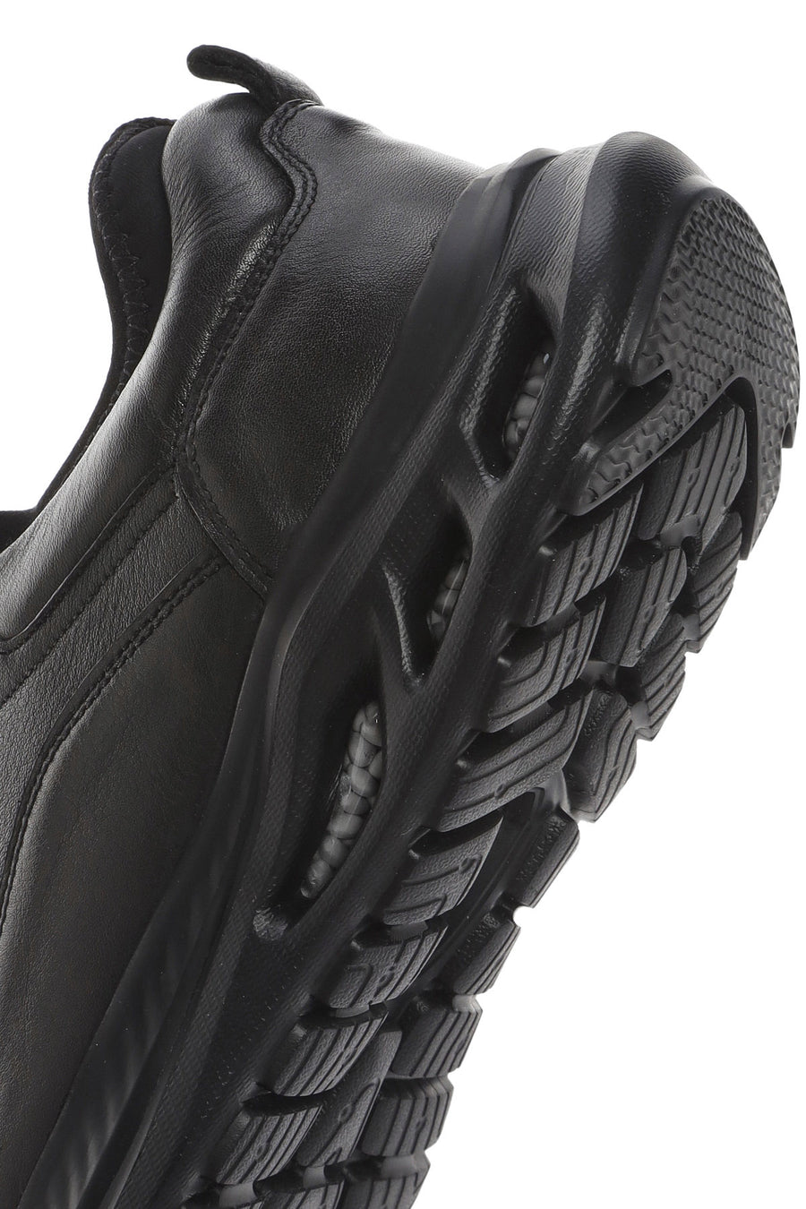 Men's Black Lace-Up Thick-Soled Leather Casual Shoes